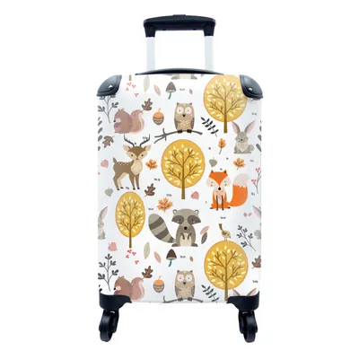 Produktbild von MuchoWow® Koffer Handgepäck Trolley Rollkoffer Kleine Reisekoffer mit 4 Rollen - Design - Tiere - Wald - Cabin Size < 55x40x23 cm & 55x40x20 cm - Fotokoffer - Kabinenkoffer - Boardgepäck - Reise-Box - Reisekoffer - Reisegepäck - Koffer mit Bild - Trolley für Kinder
