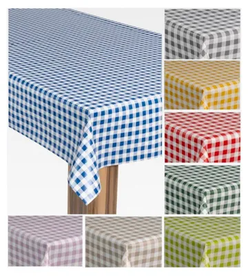 Produktbild von Wachstuch-Tischdecke Gartentischdecke, Muster: Karo Blau Weiß, Größe: 130x160