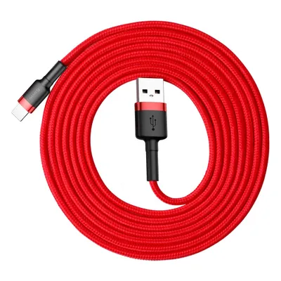 Zdjęcie produktu dla Baseus Cafule Cable Wytrzymały Nylonowy Kabel Przewód Usb / Lightning Qc3.0 1.5A 2M Czerwony (Calklf-C09)