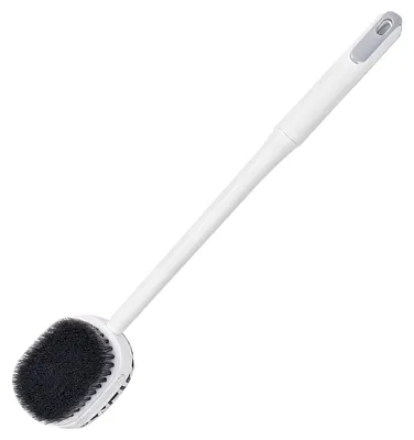 Produktbild von Lange Badebürste, Rückenbürste mit langem Griff (35 cm), doppelseitige Duschbürste, Körperbürste, abnehmbare Peelingbürste zur Entfernung abgestorbener Hautzellen und Cellulite, verbessert die Lymphfunktion und peelt die Haut.