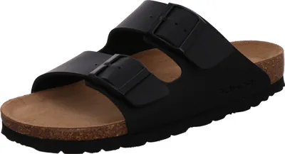 Produktbild von Rohde Damen Pantolette zwei Riemen Schnalle gepolstert Kork Fußbett Alba 5631, Größe:41 EU, Farbe:Schwarz