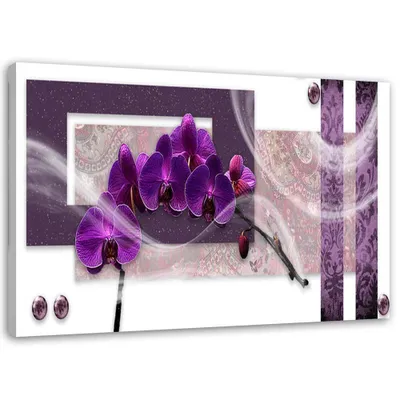 Produktbild von Leinwandbild lila orchidee 100x70 cm Feeby lila wandbild bereit zum aufhängen