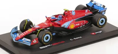 Image de BBURAGO MODÈLE DE VOITURE DE COURSE F1 Ferrari SF-24 GP Miami 2024 Carlos Sainz 1:43