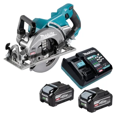 Zdjęcie produktu dla Makita RS 001 GU201 Akumulatorowa piła ręczna 40 V max. 185 mm bezszczotkowa + 2x akumulator 4,0 Ah + ładowarka