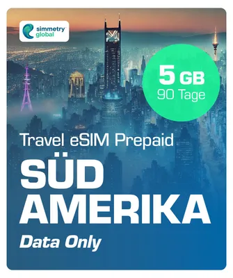 Produktbild von Simmetry Travel eSIM Südamerika Prepaid Simkarte 4G/5G