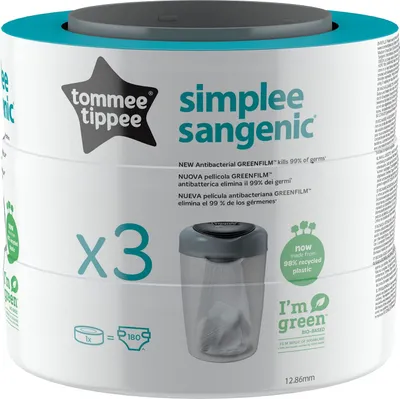 Immagine prodotto di TOMMEE TIPPEE Nachfüllkassette für Simplee Sangenic Windeleimer 3er Set 623168 5010415703354