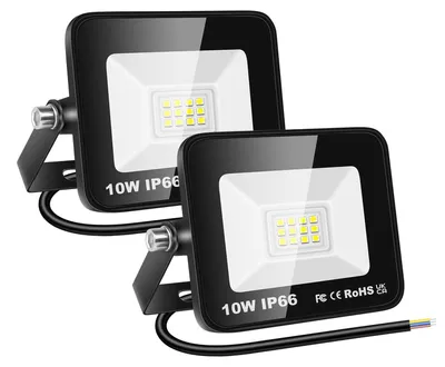 2x LED-Außenstrahler 10W 1000lm Kaltweiß Flutlicht