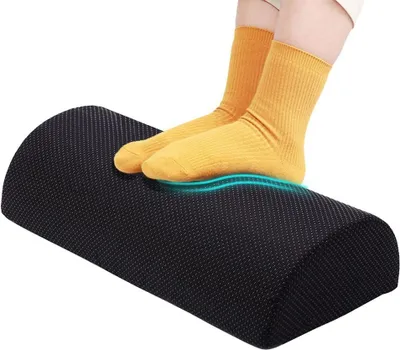 Produktbild von Fußstütze Schreibtisch, Höhenverstellbare Fußbank, Ergonomische Fußablage aus Premium Schaumstoffkern, rutschfeste Fußhocker