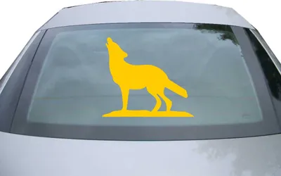 Produktbild von Indigos UG - Aufkleber Heckscheibe & Motorklappe DE2251 - gold - 600x514 mm - Wolf - Auto Scheiben Fenster Heckklappe Tuning Racing JDM - Die cut