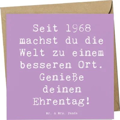 Produktbild von Mr. & Mrs. Panda Grußkarte Spruch 1968 Geburtstag - Lavendeltraum - Geschenk, faltkarte, Geburtsjahr, doppelkarte, Alter, herzliche Botschaft, Klappkarte, Happy Birthday