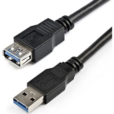 Produktbild von StarTech.com 2m USB 3.0 (5Gbps) A auf A Verlängerungskabel - Stecker/ Buchse - Schwarz, 2 m, USB A, USB A, USB 3.2 Gen 1 (3.1 Gen 1), 5 Gbit/s, Schwarz