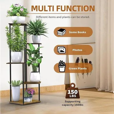 Image de Support pour plantes 30 x 30 x 106 cm multifonctionnel