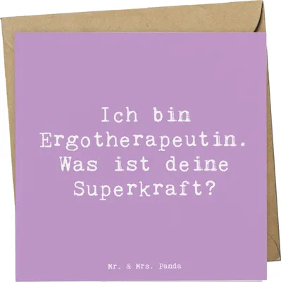 Produktbild von Mr. & Mrs. Panda Grußkarte Spruch Super Ergotherapeutin - Lavendeltraum - Geschenk, Berufspassion, Held des Alltags, Superkraft, Berufsalltag, faltkarte, Berufsprodukte