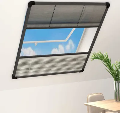 Obrázok produktu pre The Living Store Plisovaná sieťka proti hmyzu pre hliníkové okná 80x100 cm so žalúziami