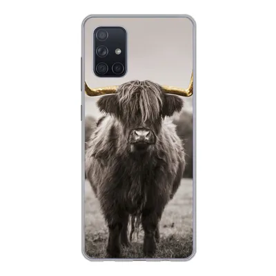 Produktbild von MuchoWow® Handyhülle Schutzhülle Hülle für Samsung Galaxy A51 Schottischer Highlander - Gold - Hörner Silikon Softcase Handy Hülle - Schutzabdeckung