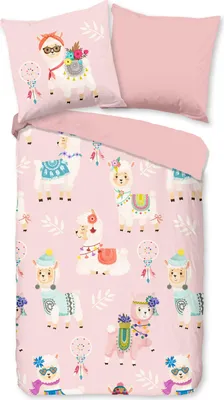 Produktbild von Duvet cover Good Morning 135x200 + 1* 80x80 cm - llamas