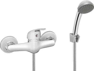 Produktbild von BADLAND Komplette Set Brausearmatur Wasserhahn MITRIS Brausebatterie für Badezimmer in Silber