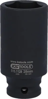 Produktbild von KS Tools 515.1128, Steckschlüsselbuchse, Schwarz, 1 Kopf/Köpfe, 1/2", Metrisch, 28 mm