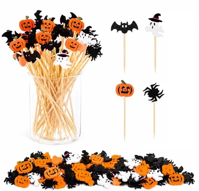 Halloween Cocktailspieße, 150 Stück, 12 cm