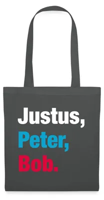 Produktbild von Spreadshirt Die Drei Fragezeichen Kids Justus, Peter, Bob. Stoffbeutel, One size, Graphite
