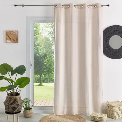 Uni Vorhang Jute-Optik 140x260 cm Polyester