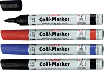 Image de Herlitz 8665994 5x marqueurs permanents Colli Marqueur Colli Marqueur permanent couleurs assorties 1,0 - 4,0 mm