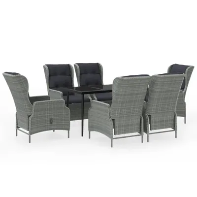 Immagine prodotto di vidaXL Set da pranzo da giardino 7 pezzi, grigio chiaro