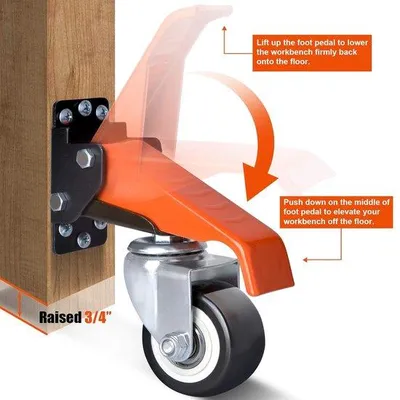 Produktbild von Famanu Transportrollen für Werkbänke, 300 kg, 63,5 mm, 4 Stück