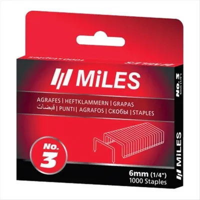 Immagine prodotto di Miles 303332, graffette n. 3, 6 mm, confezione da 1000 pezzi