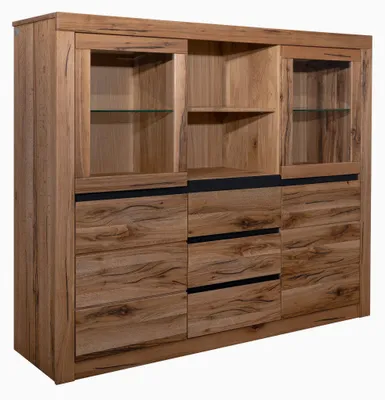 Produktbild von MASSIVMOEBEL24 Highboard Wildeiche / Zerreiche 155x43x140 braun geölt MONTREUX #356
