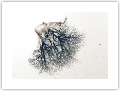 Produktbild von Poster - Poster ohne Rahmen - Mädchen Baum Grafik - 40x30 cm - Wand Bild - Wanddeko - Wandbilder - Kunstposter - Wandposter - Bilder - Kunstdruck - Wanddekoration - Wandbild - P2XAA40x30-4354