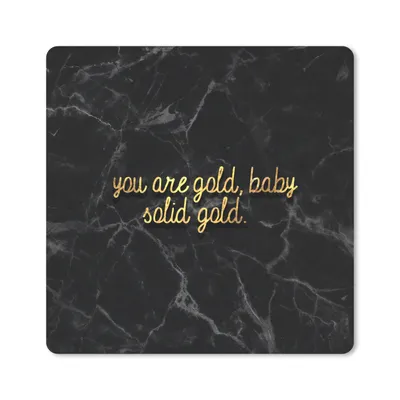 Produktbild von MuchoWow® Mauspad Mousepad Zitate - Gold - Marmor - Schwarz 20x20 cm - Mousepads - Maus Mat - Pad - Mausunterlage - Desk Mat - Bureauartikeln