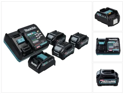 Produktbild von Makita Power Source Kit 40 V max. mit 3x BL 4025 Akku 2.5 Ah ( 3x 191B36-3 ) + DC 40 RA Schnell Ladegerät ( 191E07-8 ) + ADP10 Ladeadapter LXT auf XGT 14,4V 18V ( 191C10-7 )