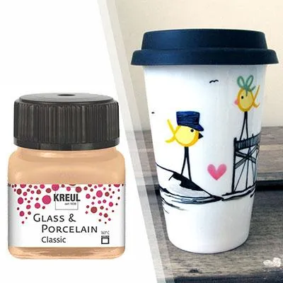 Immagine prodotto di Colore per porcellana KREUL Hobby Line Brillant 160 °C 20 ml - Creme White