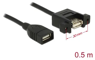 Obrázok produktu pre DeLOCK 85459, 0,5 m, USB A, USB A, USB 2.0, 0,48 Gbit/s, Čierna