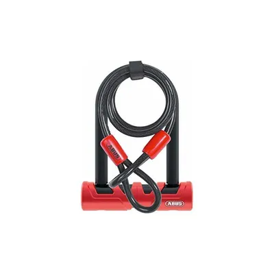 Immagine prodotto di ABUS Ultimate 420 U-lock + supporto USH + cavo di sicurezza Cobra 10/120 - Set di lucchetti per biciclette - Livello di sicurezza ABUS 12 - Nero/rosso - Altezza grillo 140 mm