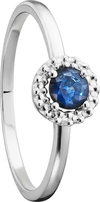 Produktbild von Ring aus 333er Weißgold mit Saphir, poliert, Größe 56