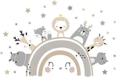 Immagine prodotto di Adesivi da parete per la cameretta dei bambini con animali - Sipo
