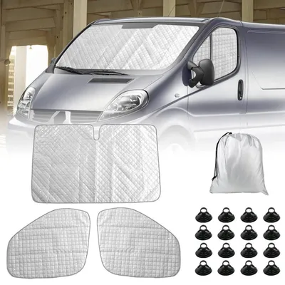 Immagine prodotto di Tappetini termici per l'abitacolo, in 3 pezzi, compatibili con Opel Vivaro, Renault Trafic, Nissan NV300 e Fiat Talento, dal 2014 al 2023