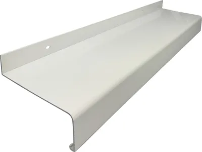 Produktbild von Aluminium Fensterbank weiß, Ausladung: 50 mm, Rasterlänge: 800 mm ohne Seitenabschluss