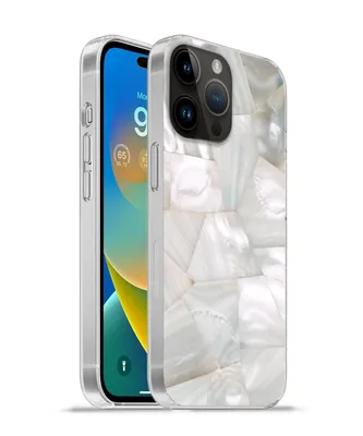 Produktbild von MuchoWow® Handyhülle Schutzhülle Hülle für Apple iPhone 14 Pro - Softcase Naturstein - Perlmutt - Weiß Silikon Softcase Handy Hülle - Umschlag