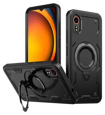 Produktbild von Dual Layer Hülle für Samsung Galaxy XCover7 mit Ring Ständer Magnetisch Stoßfest Handyhülle Schwarz