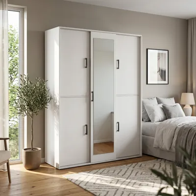 Produktbild von Masseno Garderobe-Set BENVENO 150/21040 Modern Garderobenschrank Weiß
