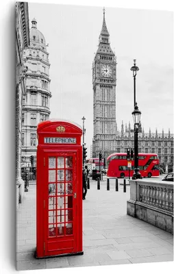 Produktbild von Bild auf Leinwand - Leinwandbild - Einteilig - Schuppen Telefon London - 80x120cm - Wand Bild - Wanddeko - Wandbilder - Leinwanddruck - Wanddekoration - Leinwand bilder - Wandbild - PA80x120-4326