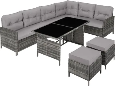 Image de Canapé de jardin BARLETTA modulable - gris/beige