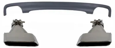 Productafbeelding van Luchtverdeelstuk voor BMW F10 11 Limousine Touring 5-serie, modeljaren 2011-2017, 550i, uitlaatpijpen.