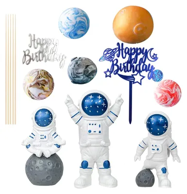 Astronaut-Topper, 10 Stück, Raumfahrt-Cake-Deko, Geburtstag, Party