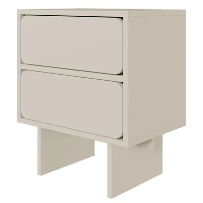Produktbild von Selsey WUWU - Nachttisch mit 2 Schubladen, Greige, 50 cm