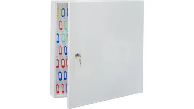 Zdjęcie produktu dla UHL-MASH Skrzynka na klucze K-102 60x60x10cm Metalowa Szafka na klucze Kasetka Ścienna 102 haczyki Kolor szary RAL 7035