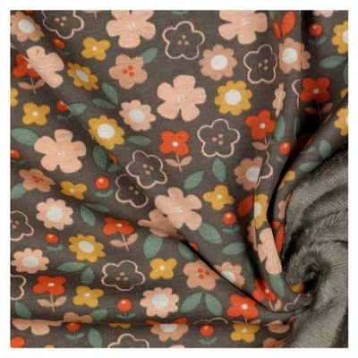 Produktbild von Alpenfleece | FLOWERS | taupe | | ab 50 cm | Meterware